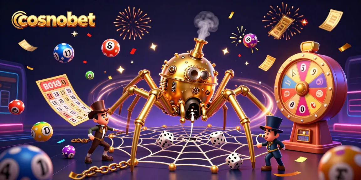 Experience thrilling gameplay with cosmobet's vibrant lottery scene featuring lottery balls and golden tickets.