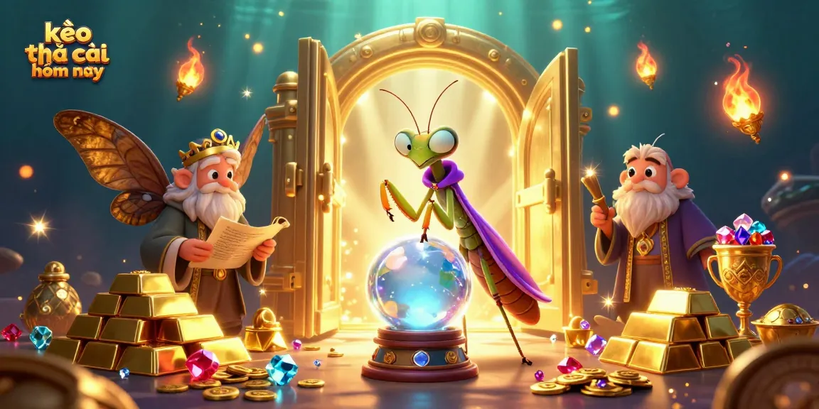 Engage with kèo nhà cái hôm nay and discover fortune through a mystical scene filled with riches and enchanting characters.