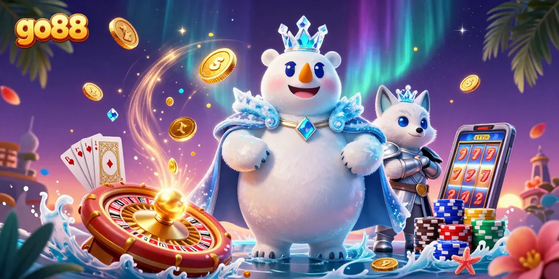 Experience thrilling wins at go88 with a 3D polar bear king and gaming elements.
